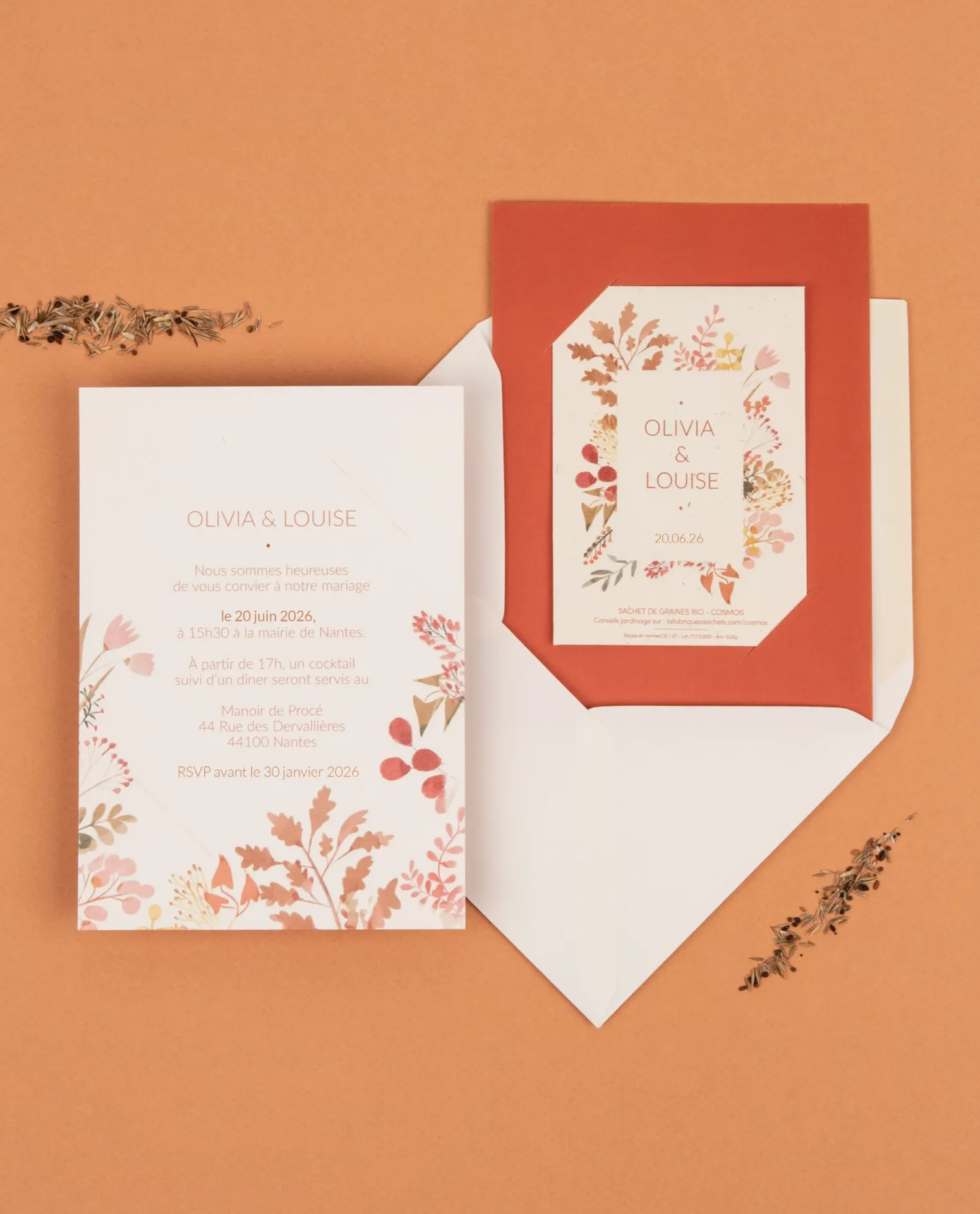 Faire-part Mariage Graines à planter